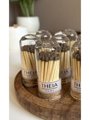 Kahverengi Cam Fanusta Mantar Kapaklı Kibrit, 7,5X3CM, Şık ve Kullanışlı Tasarım