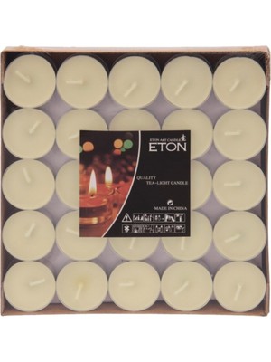 50 Adet Beyaz Tealight Mumlar, Kaliteli ve Şık Mum Kutuları ile Paketlenmiş
