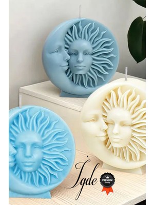 El Yapımı Gri Iğde Kokulu Ay Güneş Tanrıçası Şans ve Aşk Mumu