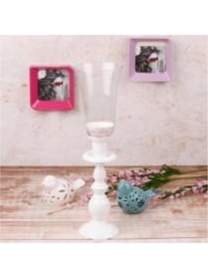 Ferforje Tekli Ayaklı Şamdan- Mumluk 43CM.