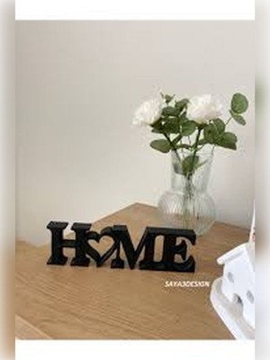 Home Yazılı Dekoratif Biblo ve Masaüstü Dekor - Siyah 22 cm x 6 cm (Büyük Boy)
