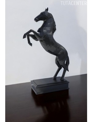 Dekoratif Şahlanmış At Biblosu - Sade Modern Tasarım At Figürlü Biblo