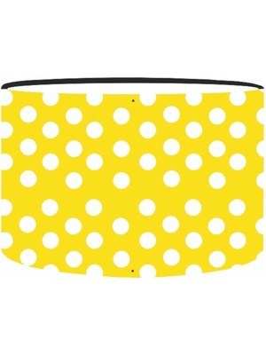 Pratik Yedek Lambader Başlığı Sarı Üstüne Beyaz Puantiyeli Kumaş