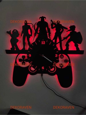 Gamer Konsol LED Işıklı Saat