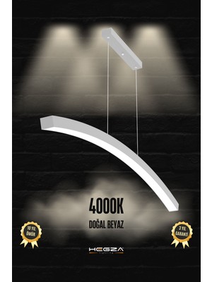 Luna ( Gri Kasa, Doğal Beyaz Işık ) Modern Sarkıt LED Avize, Salon, Mutfak, Oturma Yatak Odası