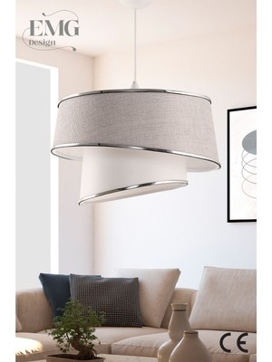 Manolya Modern Kumaş Başlıklı 2 Katlı Yatak Odası Çocuk Odası Salon Mutfak Hol Avize