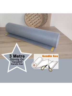 Kendin Kes Gümüş Gri 3m Yapışkanlı Çekmece Dolap Içi Düzenleyici Supla Raf Örtüsü Kaymaz Kaydırmaz