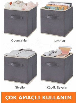 4'lü Kapaksız Sepet Organizer Dolap Içi Çamaşır Oyuncak Düzenleyici 30X30X30 cm