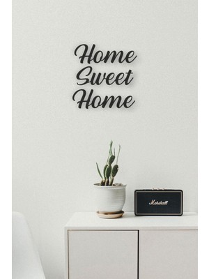 Home Sweet Home Üçlü Lazer Kesim Ahşap Duvar Yazısı