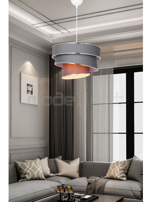 Dorya Sarkıt Koyu Gri-Krom Ekameli Salon-Oturma Odası-Çocuk Odası-Yemek-Yatak Odası--Antre-Mutfak