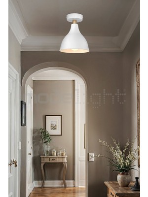 Ronda Tekli Plafonyer Avize Beyaz Salon-Oturma-Çocuk-Yemek-Yatak Odası-Antre-Mutfak