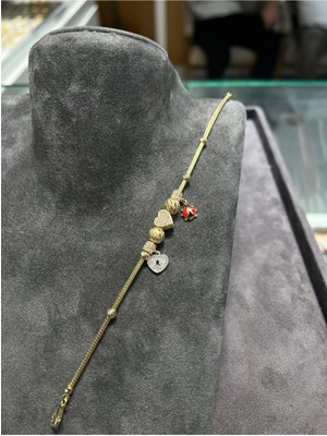 Kuyumcu Nurettin 8 gr (Gram) Uğur Böceği Şans Bileklik Künye (Rose-Sarı-Yeşil-Beyaz)