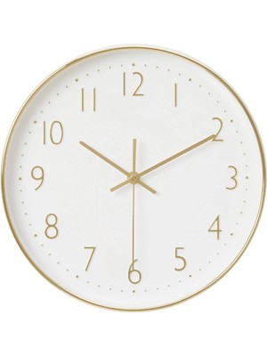 Altın Rengi 30 cm Şık Duvar Saati, Modern Tasarım ve Şıklık Için Ideal Seçenek