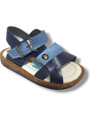 Şirinbebe 1595-20 Anatomik 3 Bant Kemer Tokalı Erkek Çocuk Sandalet Lacivert Mavi 21-25