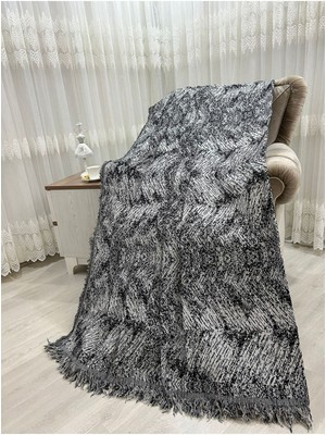 Pamuklu Koltuk - Çekyat Örtüsü 170X220 Alaca Siyah