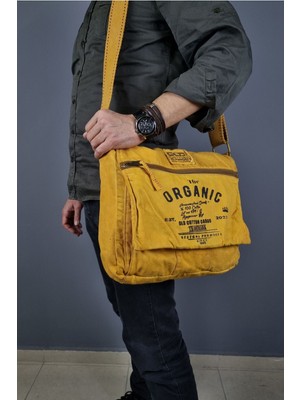 Old Cotton Cargo 8128 Antrasit Siyah Salaş Kanvas Postacı Çantası Vintage Koleksiyonu ile Şık Görünüm Sunar
