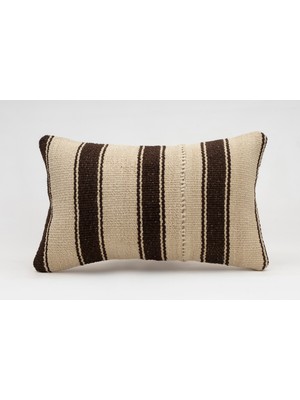 El Yapımı Kilimden Yapılmış Vintage Kırlent Kılıfı, Yün, 30X50 cm