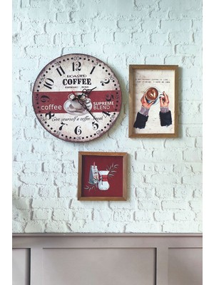 Renkli Ahşap Duvar Saati, Mutfak Dekoru, Eğlenceli Tasarım