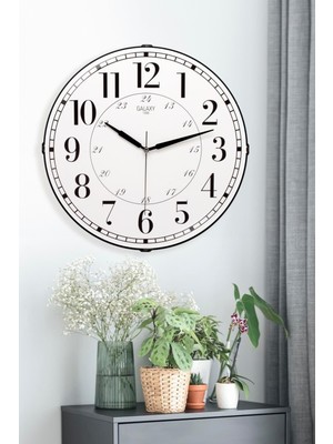 Beyaz Zeminli, Bombeli, 35 cm Duvar Saati, Şık ve Sade Tasarım