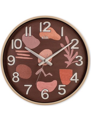 Renkli Sonbahar Desenli Şık Duvar Saati, Modern ve Zarif Tasarım