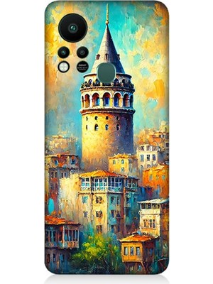 Infinix Hot 11S Uyumlu Galata’da Renkli Işıklar  Desenli Silikon Kılıf