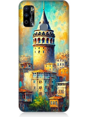 Infinix Hot 9 Uyumlu Galata’da Renkli Işıklar  Desenli Silikon Kılıf