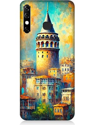 Infinix Hot 8 Uyumlu Galata’da Renkli Işıklar  Desenli Silikon Kılıf