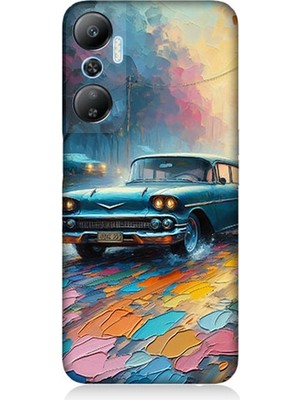 Infinix Hot 20 Uyumlu Renkli Yol Üzerinde Araba  Desenli Silikon Kılıf