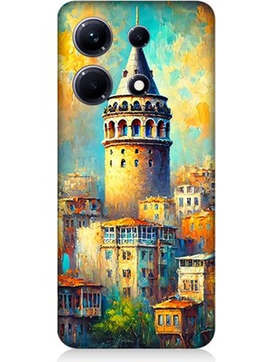 Infinix Note 30 Uyumlu Galata’da Renkli Işıklar  Desenli Silikon Kılıf