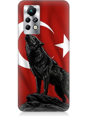 Infinix Note 11 Pro Uyumlu Ay Yıldızlı Uluyan Kurt  Desenli Silikon Kılıf