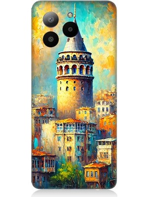 Omix X7 Uyumlu Galata’da Renkli Işıklar  Desenli Silikon Kılıf
