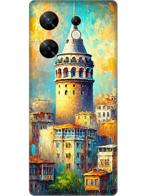 Infinix Zero 30 4g Uyumlu Galata’da Renkli Işıklar  Desenli Silikon Kılıf