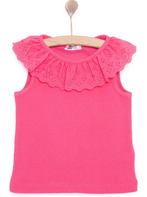 Hellobaby Kız Bebek Bluz Romantic Garden Bebe Yaka Atlet Kol Pembe