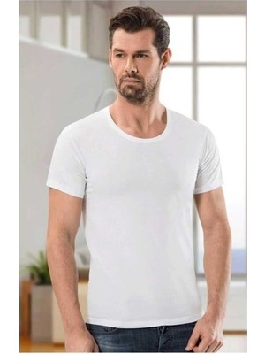 1154 Penye Bisiklet Yaka Anıt Beyaz