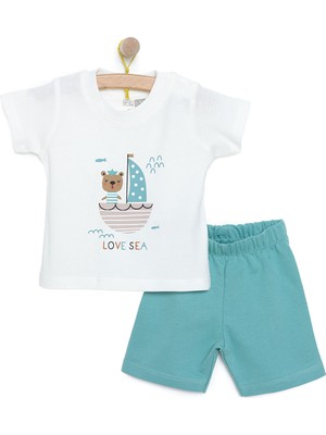 Hellobaby Baskılı Empirme 2 Ip Yenidoğan Erkek Tshirt-Şort Erkek Bebek