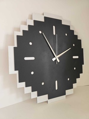 Beyaz Ahşap Çocuk Odası Duvar Saati, Sessiz Akar Mekanizma, 42X42 cm