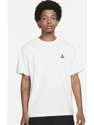 Nike Sportswear Acg Short Sleeve Loose Fit T-Shirt Erkek Pamuklu Geniş Kalıp Tişört Beyaz