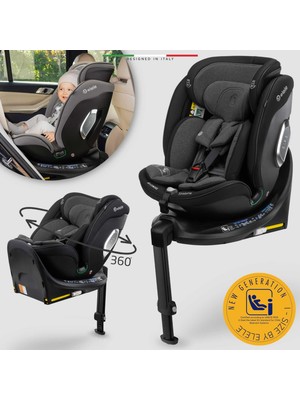 Elele Stradafix 360° Dönen I-Size Oto Koltuğu Isofix 40-150 cm 0-36 kg Siyah Güvenli Kullanım