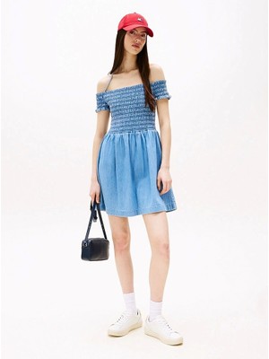 Tommy Jeans Tjw Chambray Fıt & Flare Dress