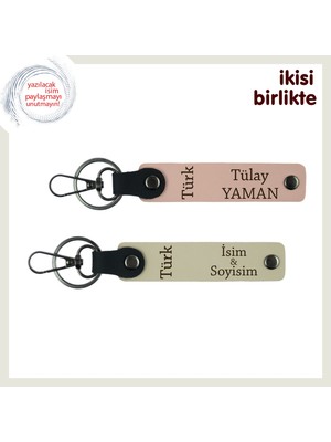 Milli Temayı Sevenler Için Özel Hediye – Türk Yazısı Anahtarlık Seti, Yavru Ağzı-S Kahve