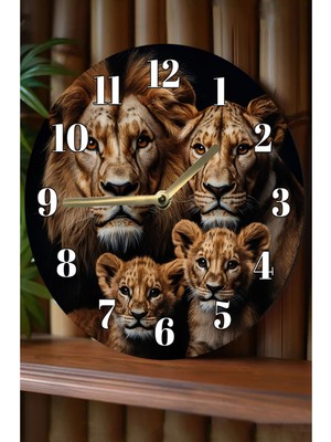 Sessiz Yuvarlak Ahşap Duvar Saati, 3D Görünüm, Kuvars Hareketli, Modern Tasarım