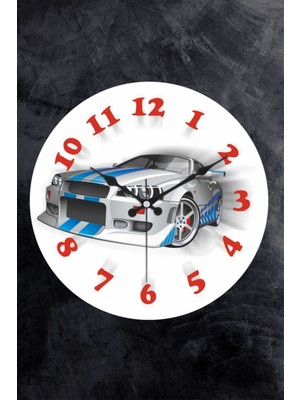 Renkli Plastik Cam Bombeli Çocuk Odası Duvar Saati 25 cm