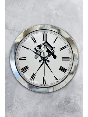 36 cm Krom Metal Kuaför Duvar Saati, Şık ve Dayanıklı Hediye Seçeneği