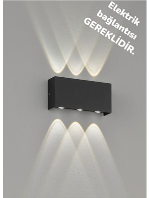 Elektrikle Çalışır, 12 Watt 3000 Kelvin Ledli, Iç ve Dış Mekan Aplik, Yüksek Işık Güçlü LED Aplik