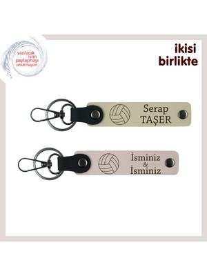 Miaju Ilk Servis Heyecanına Uygun Hediye, Yazılabilir Deri Anahtarlık Seti, Sütlü Kahve-Pudra