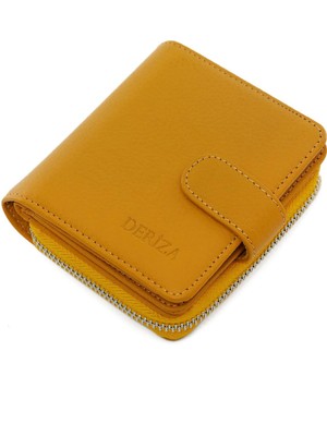 Deriza Maribo Mini Kadın Deri Cüzdan Hardal