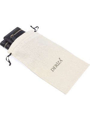 Deriza Fermuarlı Hakiki Deri Kadın Cüzdan Siyah