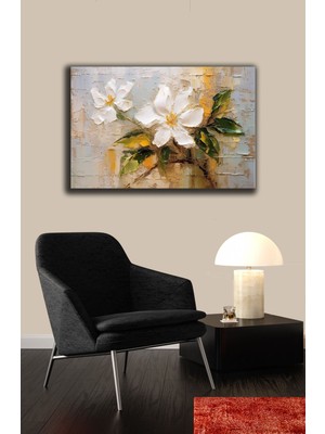 Modern Çiçekler Kanvas Tablo Ev Ofis Dekorasyonu %100 Pamuklu Orijinal Dokulu