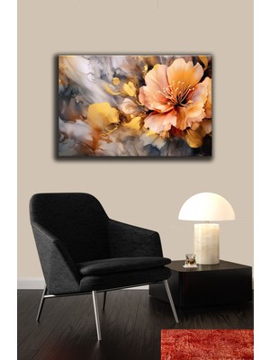 Modern Çiçekler Kanvas Tablo Ev Ofis Dekorasyonu %100 Pamuklu Orijinal Dokulu