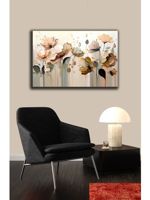 Modern Çiçekler Kanvas Tablo Ev Ofis Dekorasyonu %100 Pamuklu Orijinal Dokulu